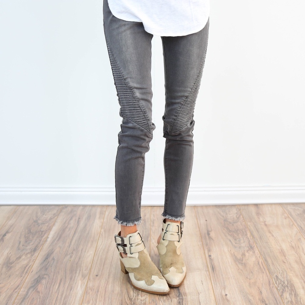 Grey Biker Denim